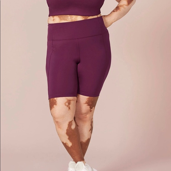 girlfriend collective Pants - Girlfriend Collective Plum High-Rise Bike Short